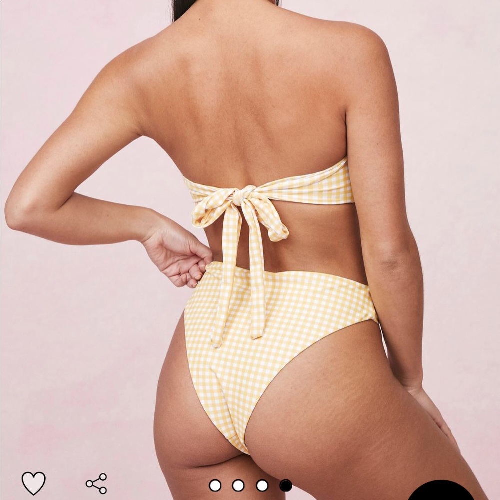Gingham High Leg Bikini Bottom